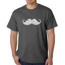 Gray Small Mens Word Art T-shirt - WAYS TO STYLE A MOUSTACHE