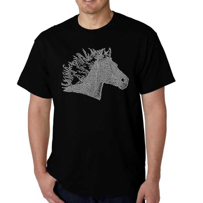 Mens Word Art T-shirt - Horse Mane