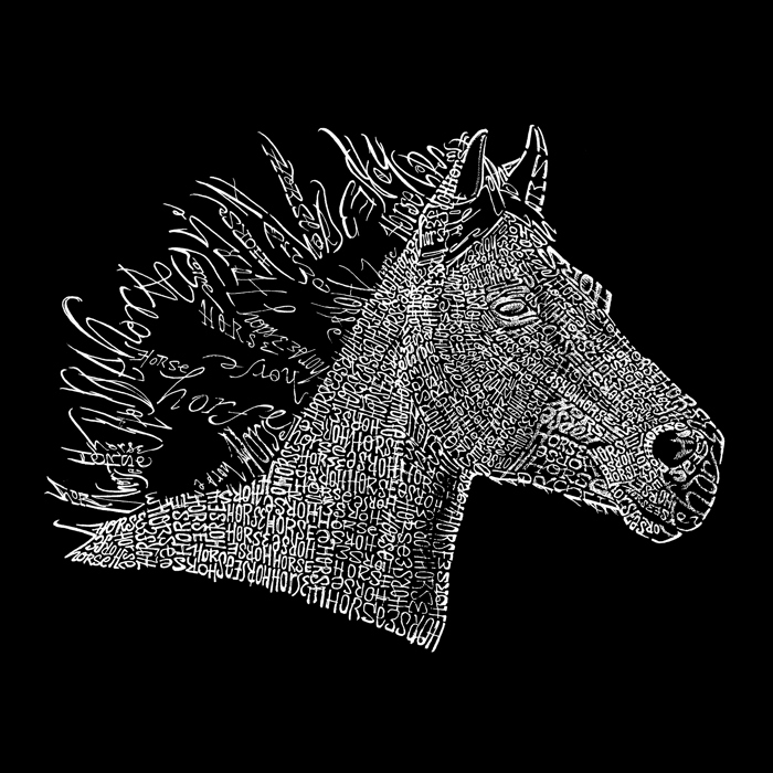 Mens Word Art T-shirt - Horse Mane