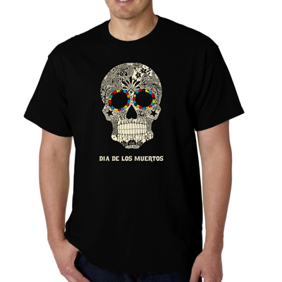 Mens Word Art T-shirt - Dia De Los Muertos