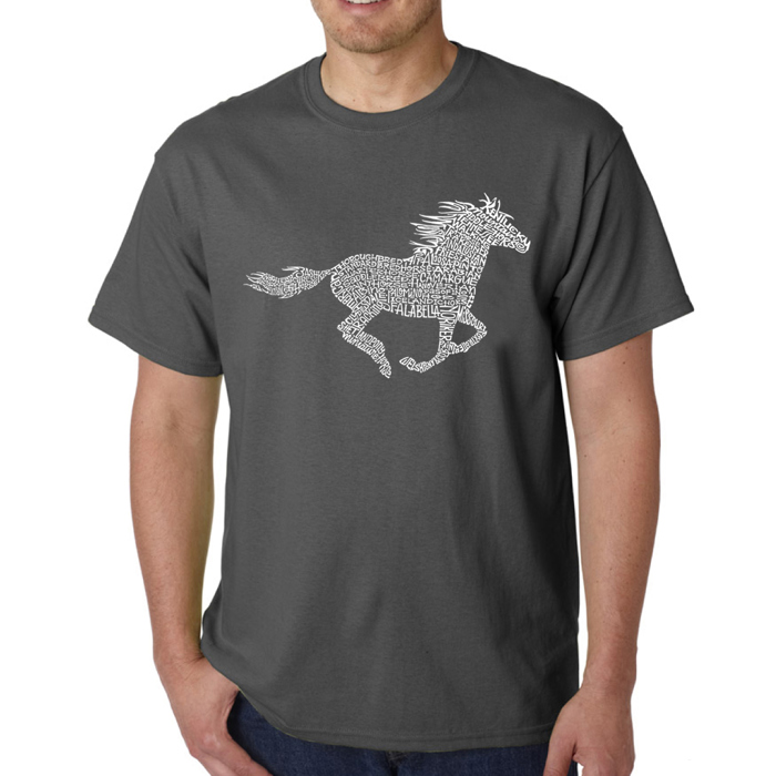 Mens Word Art T-shirt - Horse Breeds