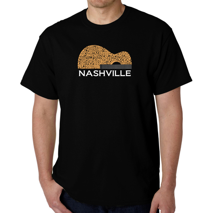 Nashville Guitar - Mens Word Art T-Shirt