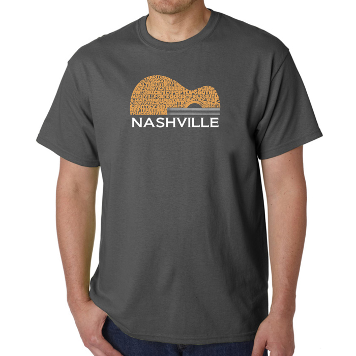 Nashville Guitar - Mens Word Art T-Shirt