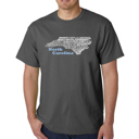 Gray XXXXL Mens Word Art T-shirt - North Carolina