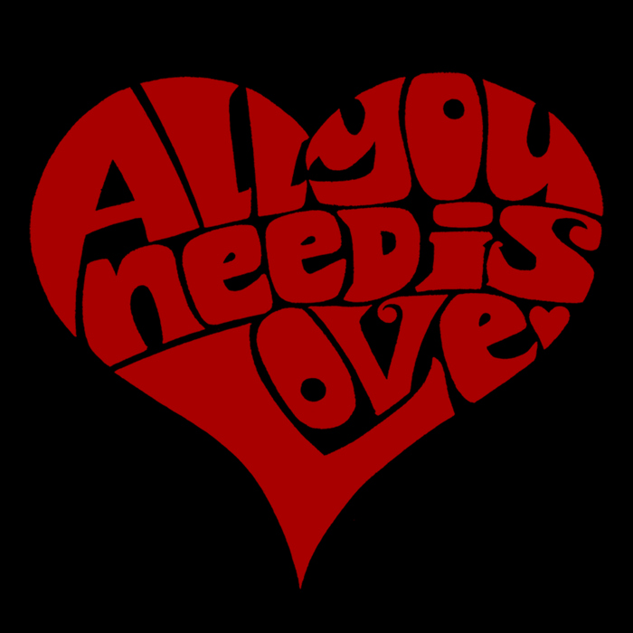 Mens Word Art T-shirt - All You Need Is Love