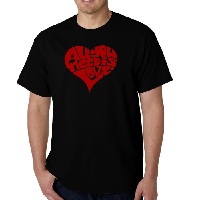 Mens Word Art T-shirt - All You Need Is Love