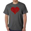 Gray XXXXL Mens Word Art T-shirt - All You Need Is Love