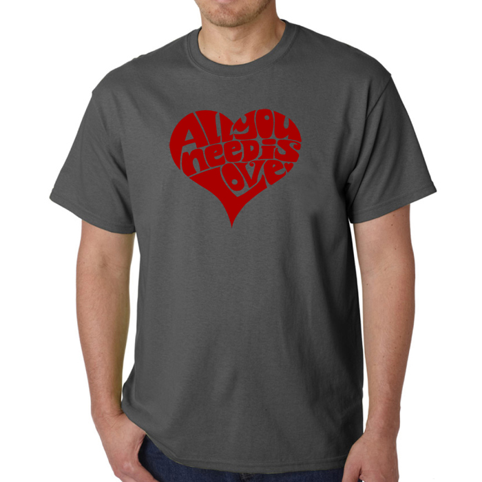 Mens Word Art T-shirt - All You Need Is Love