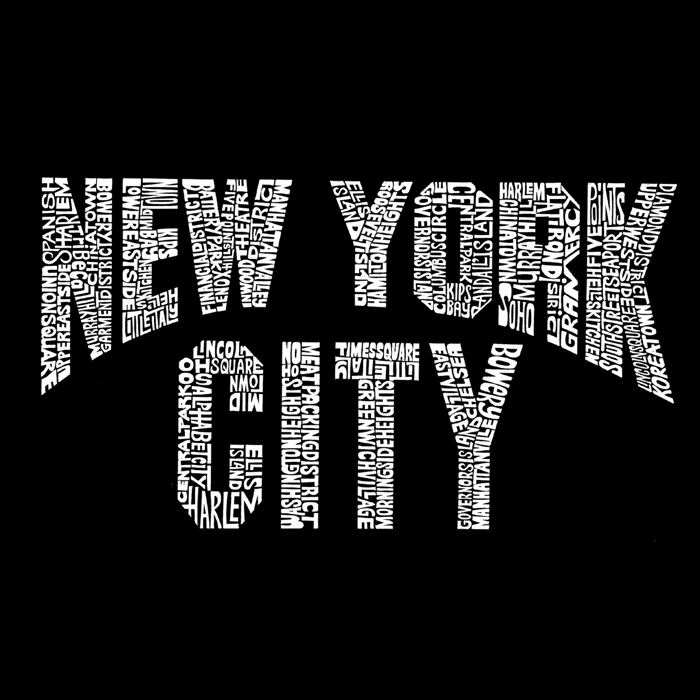 Mens Word Art T-shirt - NYC NEIGHBORHOODS