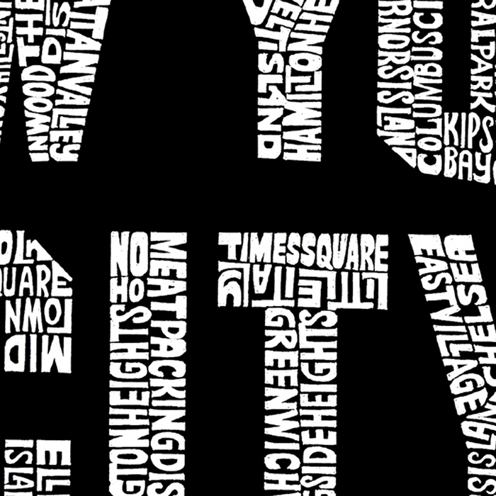 Mens Word Art T-shirt - NYC NEIGHBORHOODS