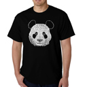 Black XXXXL Mens Word Art T-shirt - Panda