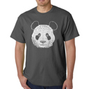 Gray Medium Mens Word Art T-shirt - Panda