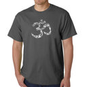 Gray Small Mens Word Art T-shirt - THE OM SYMBOL OUT OF YOGA POSES