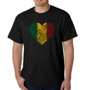 Black Large Mens Word Art T-shirt - One Love Heart