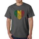 Gray XXXXL Mens Word Art T-shirt - One Love Heart