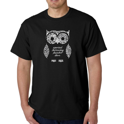 Mens Word Art T-shirt - Owl