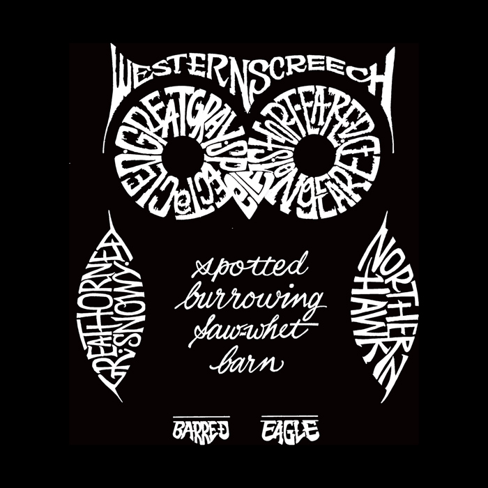 Mens Word Art T-shirt - Owl