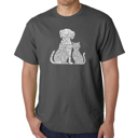 Gray XXL Mens Word Art T-shirt - Dogs and Cats