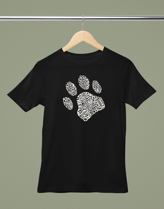 Mens Word Art T-shirt - Dog Paw