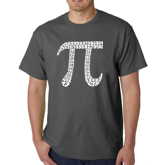 Mens Word Art T-shirt - THE FIRST 100 DIGITS OF PI