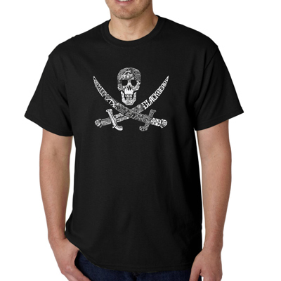 Mens Word Art T-shirt - PIRATE CAPTAINS, SHIPS AND IMAGERY