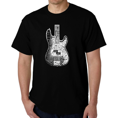 Mens Word Art T-shirt - Bass Guitar