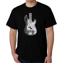 Black XXXXL Mens Word Art T-shirt - Bass Guitar