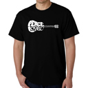Black XXL Mens Word Art T-shirt - Peace Love Country