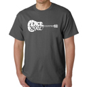Gray Large Mens Word Art T-shirt - Peace Love Country