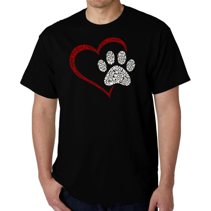 Paw Heart - Mens Word Art T-Shirt