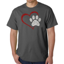 Gray XXL Paw Heart - Mens Word Art T-Shirt