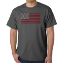 Gray Large Proud To Be An American - Mens Word Art T-Shirt