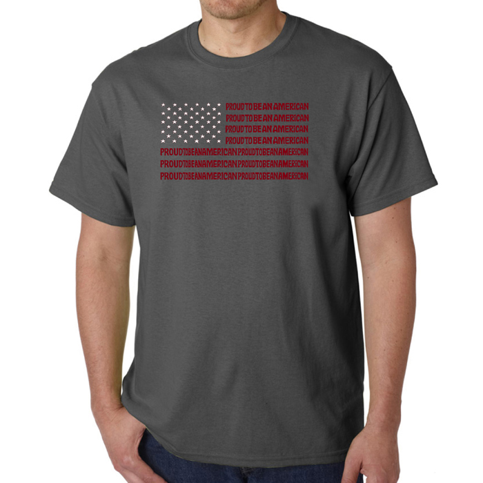 Proud To Be An American - Mens Word Art T-Shirt