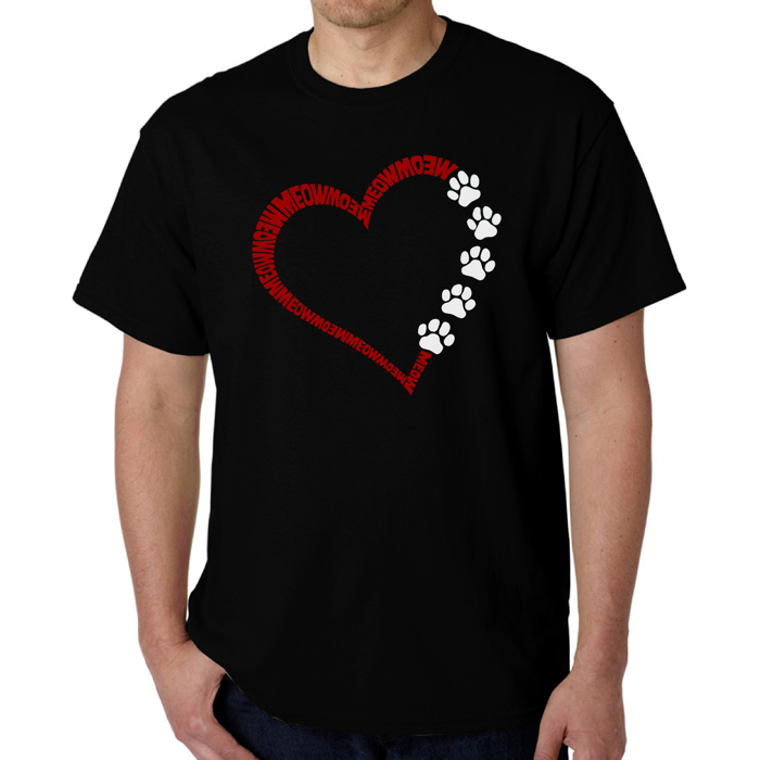Meow Heart - Mens Word Art T-Shirt