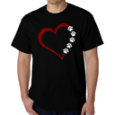 Black Small Meow Heart - Mens Word Art T-Shirt
