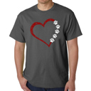 Gray Medium Meow Heart - Mens Word Art T-Shirt