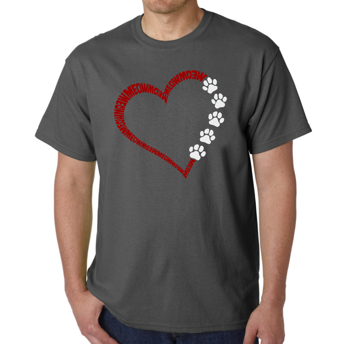 Meow Heart - Mens Word Art T-Shirt