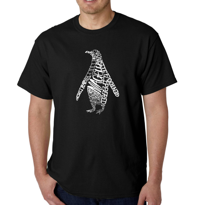Mens Word Art T-shirt - Penguin