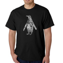 Black Medium Mens Word Art T-shirt - Penguin