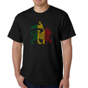 Black XXXXL Mens Word Art T-shirt - Rasta Lion - One Love