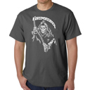 Gray XL Mens Word Art T-shirt - Grim Reaper