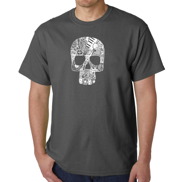 Rock n Roll Skull - Mens Word Art T-Shirt