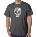 Gray XXL Rock n Roll Skull - Mens Word Art T-Shirt