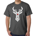 Gray XXXL Mens Word Art T-shirt - Santa's Reindeer