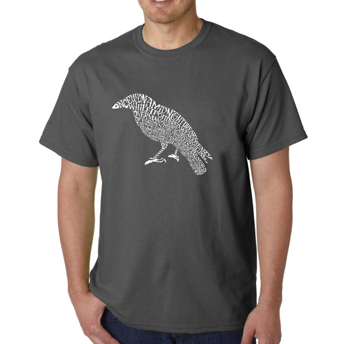 Mens Word Art T-shirt - Edgar Allen Poe's The Raven