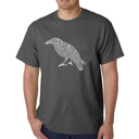 Gray Small Mens Word Art T-shirt - Edgar Allen Poe's The Raven
