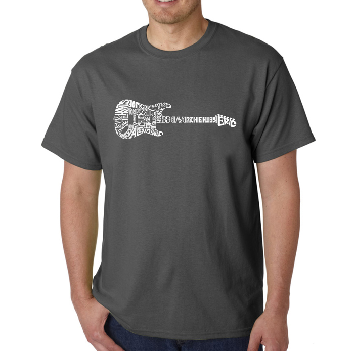 Mens Word Art T-shirt - Rock Guitar