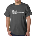 Gray Small Mens Word Art T-shirt - Rock Guitar