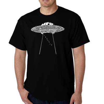 Mens Word Art T-shirt - Flying Saucer UFO
