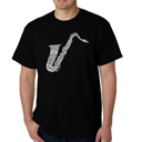 Black Medium Mens Word Art T-shirt - Sax